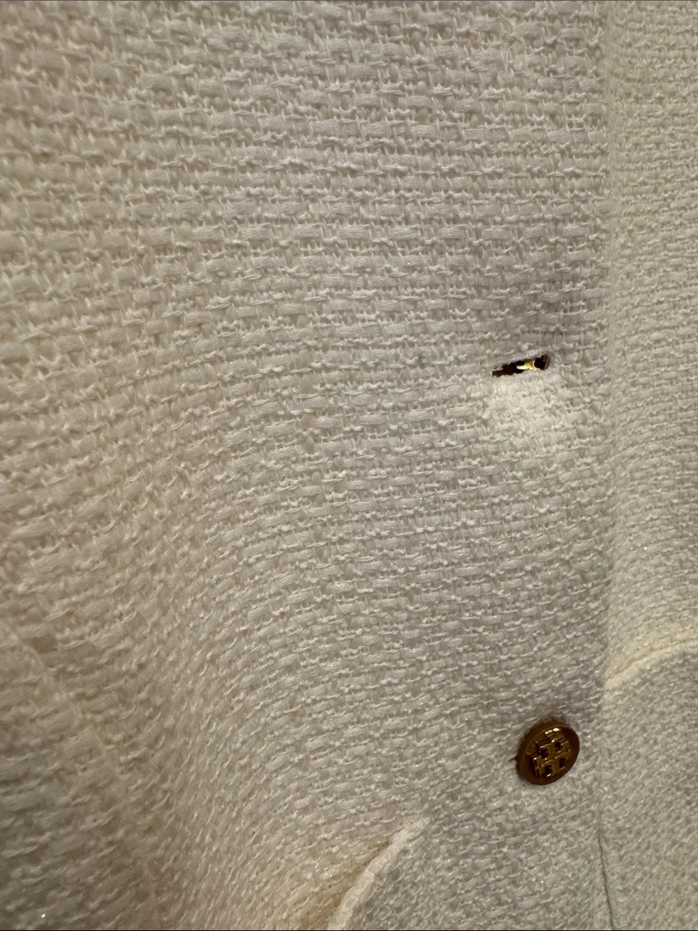 NEW✨NEW✨Tory Burch Cream Bouclé Button Jacket with Gold Buttons size S